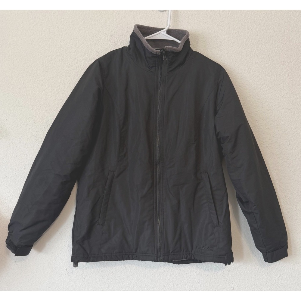 Cabela's Fleece‎ Lined Jacket Size S Black Outdoor Gorpcore Hiking Utility